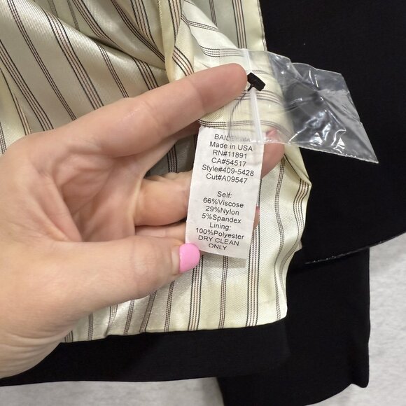 Bailey 44 Blazer Womens 4 Black Single Button Lined Career Stretch Jacket USA - Picture 4 of 11